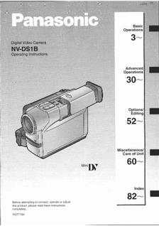 Panasonic NV DS 1 B manual. Camera Instructions.